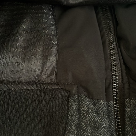 Marc Anthony Men’s Quilted Puffer Jacket Wool Herringbone Black XXL Hooded - Picture 9 of 16